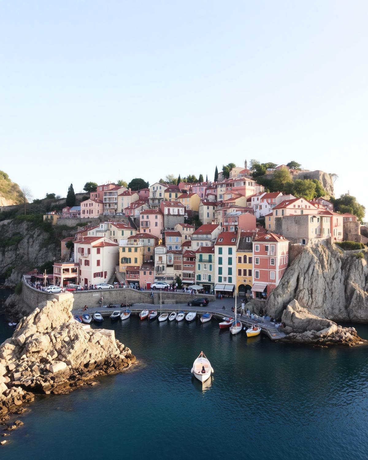 Kleine Bucht von Vernazza mit Fischerbooten