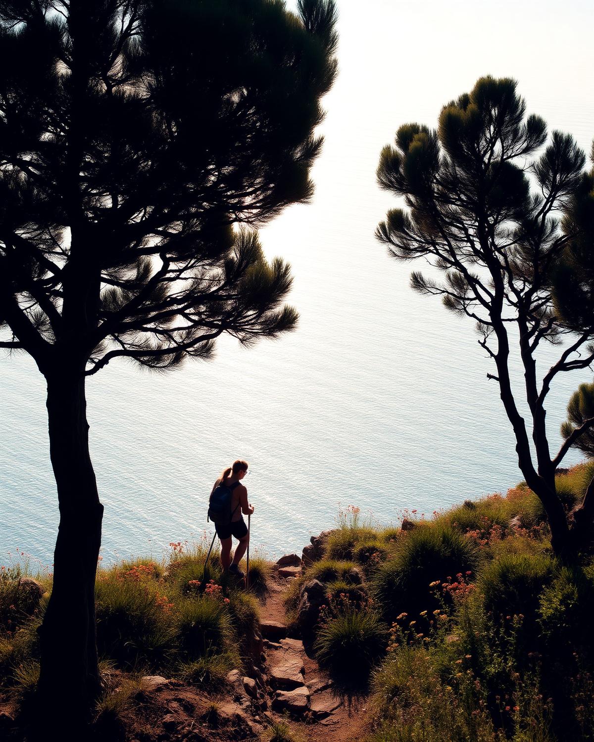 Küstenwanderweg über der ligurischen See